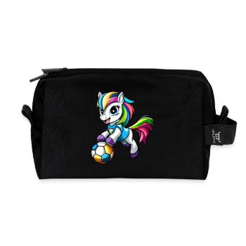 Football Ponies - Recycled Toiletry Zip Bag - black - Front