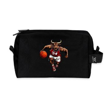 Basketball Bull - Recycled Toiletry Zip Bag - black - Front