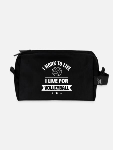 Volleyball Love : cadeau pour les joueurs - Trousse de toilette en tissu recyclé - noir