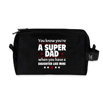 Du weißt, dass du ein super Vater bist, du hast eine Tochter - Recycelte Kulturtasche - Schwarz - Vorne