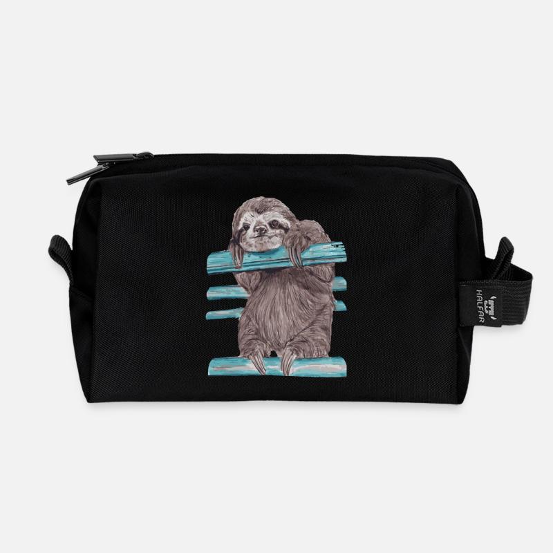 Hey mr sloth - Recycelte Kulturtasche - Schwarz