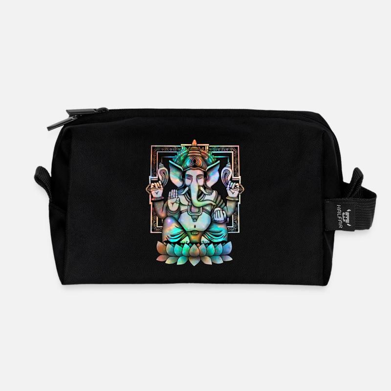 Cosmic Ganesh - Recycelte Kulturtasche - Schwarz