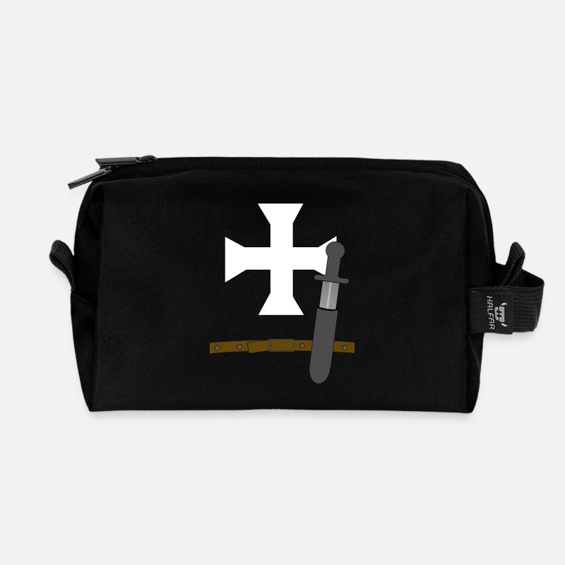 Kreuzritter - Recycelte Kulturtasche - Schwarz