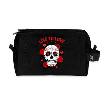 live to love - Trousse de toilette en tissu recyclé - noir - Devant
