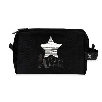 Kleines Wunder Stripes - Recycelte Kulturtasche - Schwarz - Vorne