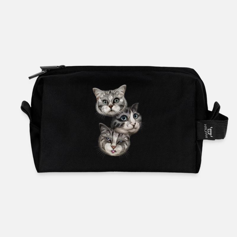 KÜSSE - Recycelte Kulturtasche - Schwarz