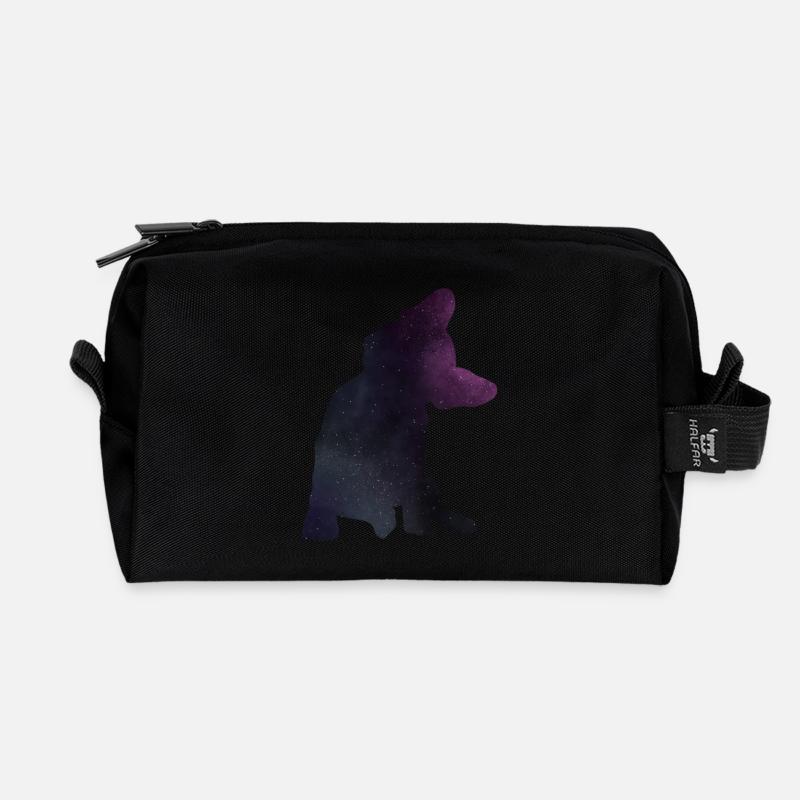 French Bulldog - Recycled Toiletry Zip Bag - black