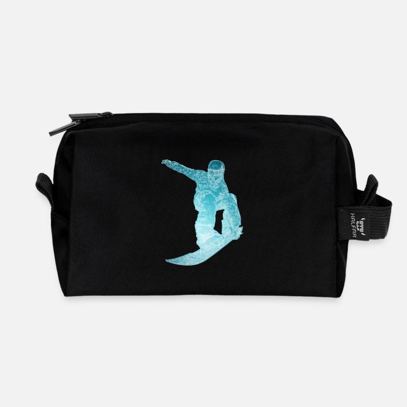Eis Snowboarder - Recycelte Kulturtasche - Schwarz