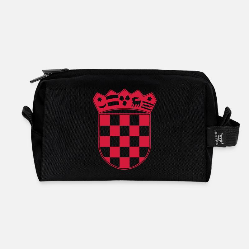 Kroatien Wappen - Recycelte Kulturtasche - Schwarz