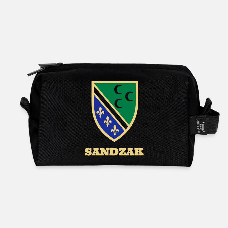wappen_sandzak - Recycelte Kulturtasche - Schwarz