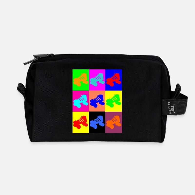 Roller coloré - Trousse de toilette en tissu recyclé - noir
