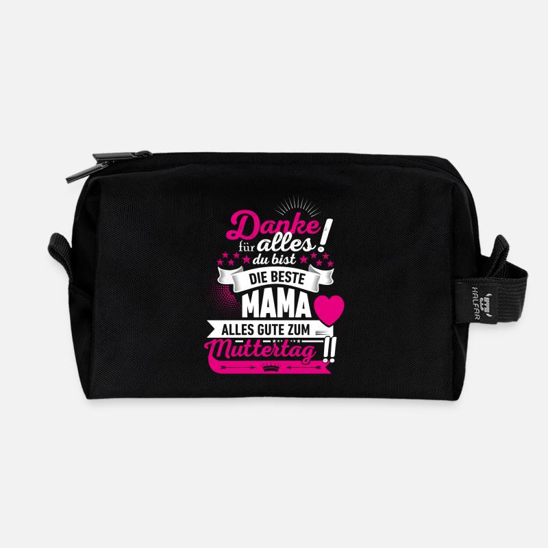 Muttertag! Geschenk Mama! - Recycelte Kulturtasche - Schwarz