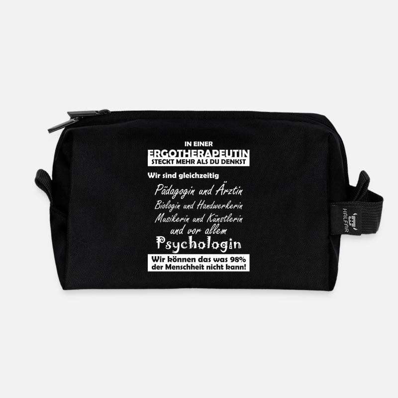 Ergotherapeutin - Recycelte Kulturtasche - Schwarz