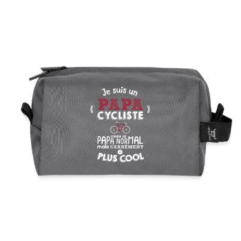 Je suis un papa cycliste - Trousse de toilette en tissu recyclé - anthracite - Devant
