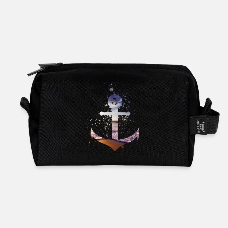Anker - Recycelte Kulturtasche - Schwarz