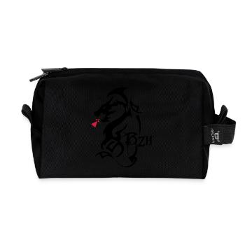 Stammes-Drache bzh Hermine Breton - Recycelte Kulturtasche - Schwarz - Vorne