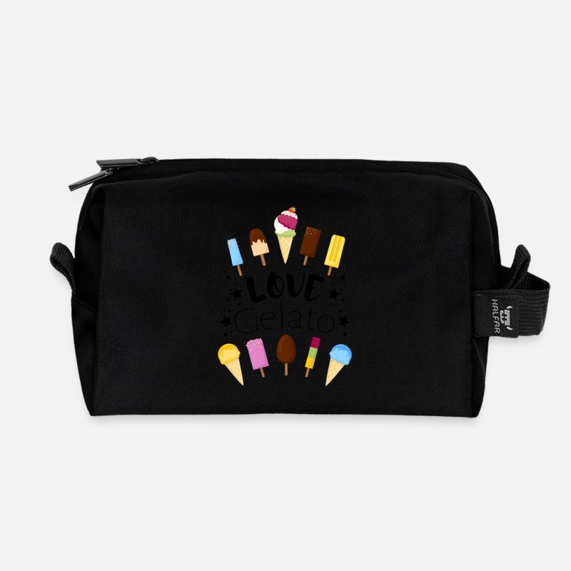 Eis - Ice cream - Eiscreme - Recycelte Kulturtasche - Schwarz