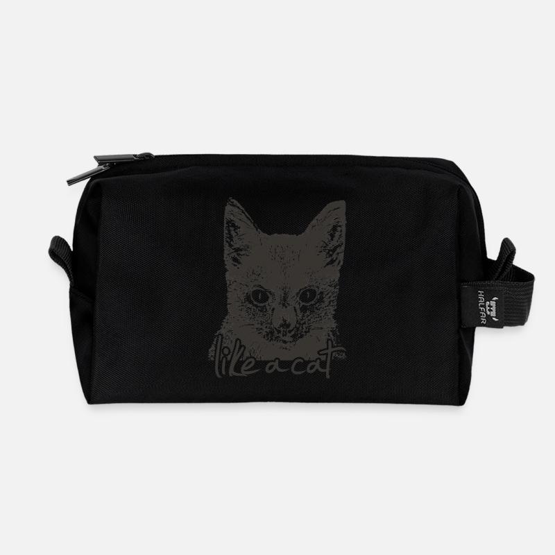 chat - Trousse de toilette en tissu recyclé - noir