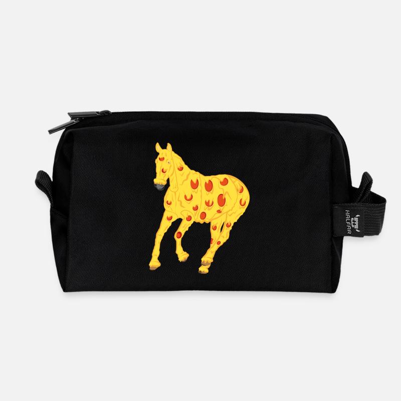 Pizzapferd - Recycelte Kulturtasche - Schwarz