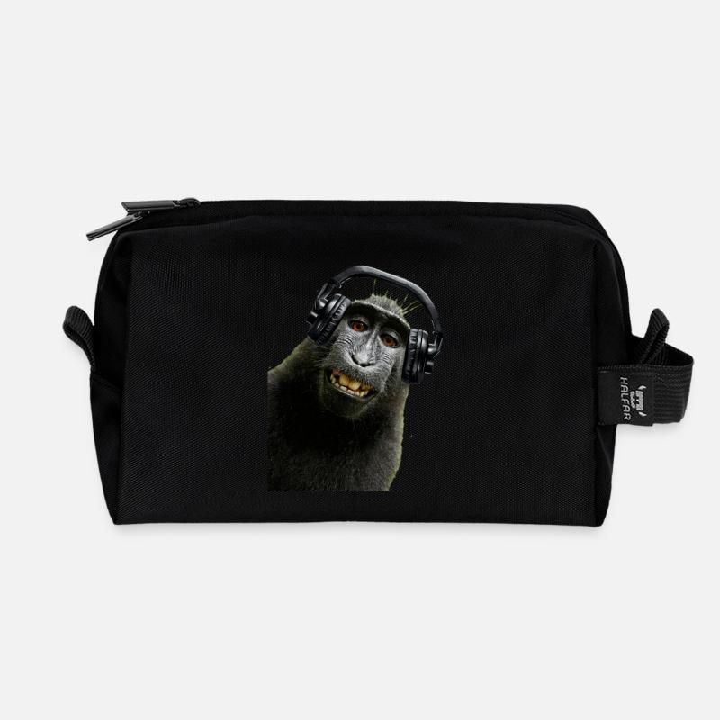 Hemd Monkey Music von Custom - Recycelte Kulturtasche - Schwarz