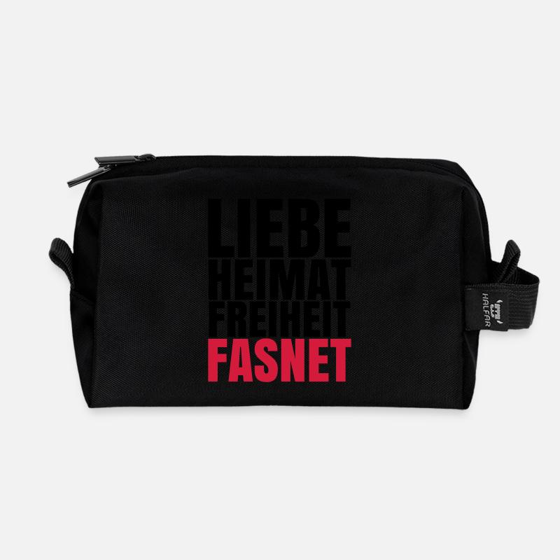 LIEBE HEIMAT FASNET - Recycelte Kulturtasche - Schwarz