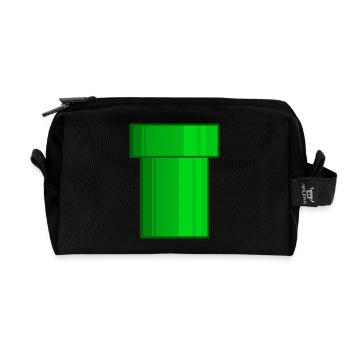 Röhre grün Pixel - Recycelte Kulturtasche - Schwarz - Vorne