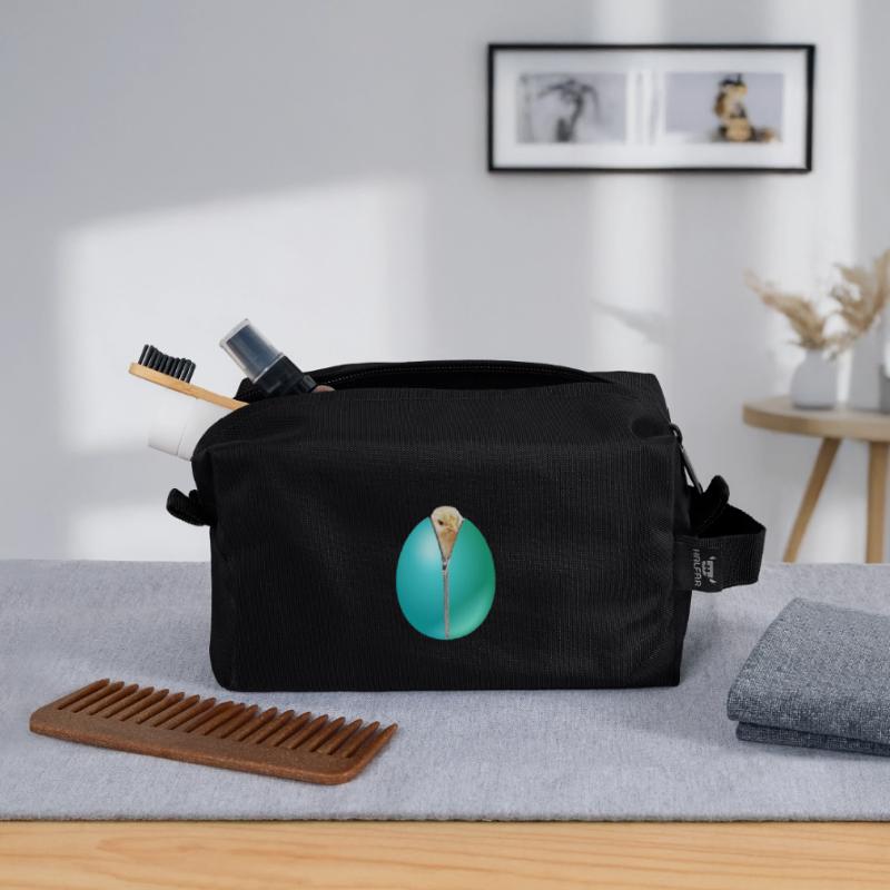 Chick zipper Easter egg gift Recycled Toiletry Zip Bag