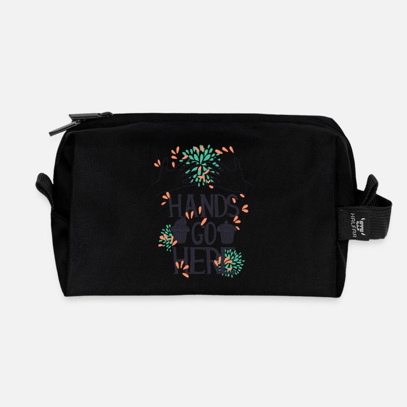 Hands go here CUPCAKE - Recycled Toiletry Zip Bag - black