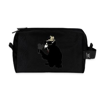 mr. lavage de cerveau de singe - Trousse de toilette en tissu recyclé - noir - Devant