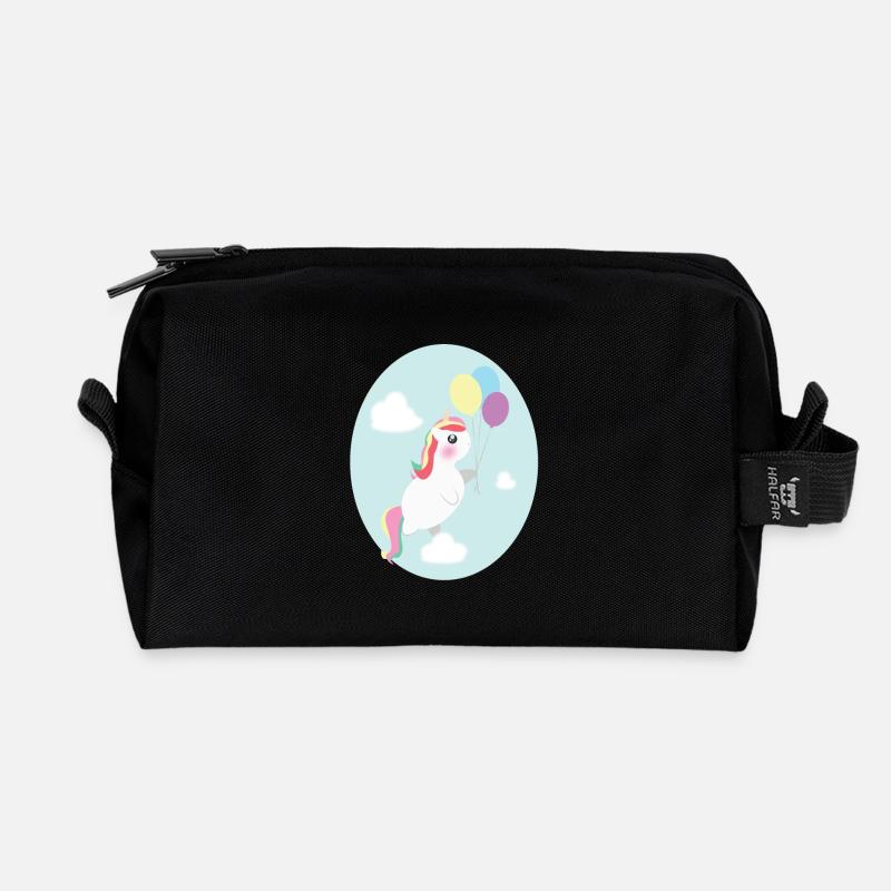 Unicorn birthday - Recycled Toiletry Zip Bag - black