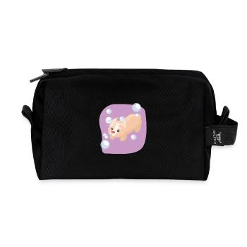 Bulles de savon chien - Trousse de toilette en tissu recyclé - noir - Devant
