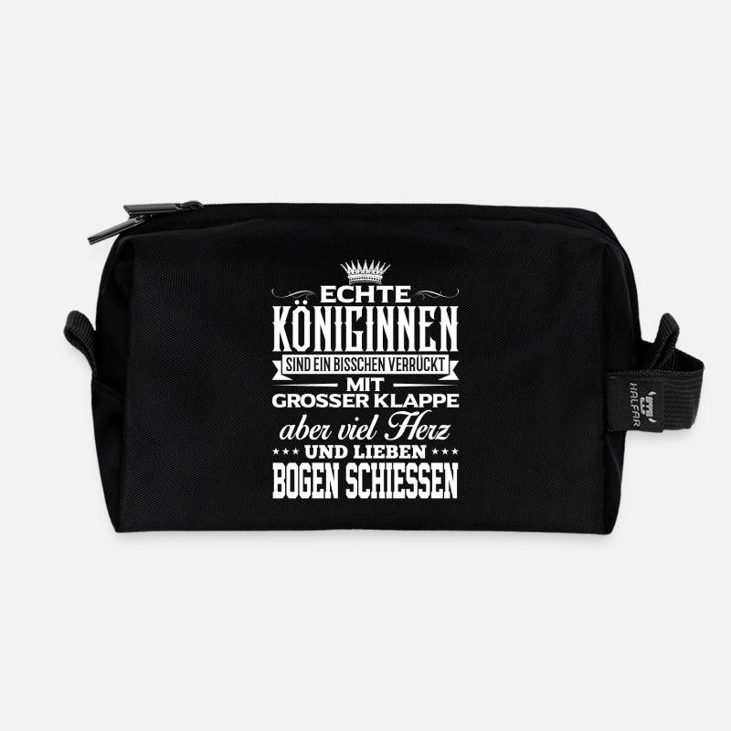 BOGEN-SCHIESSEN - liebe - Recycelte Kulturtasche - Schwarz
