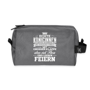 FEIERN - liebe - Recycelte Kulturtasche - Anthrazit - Vorne
