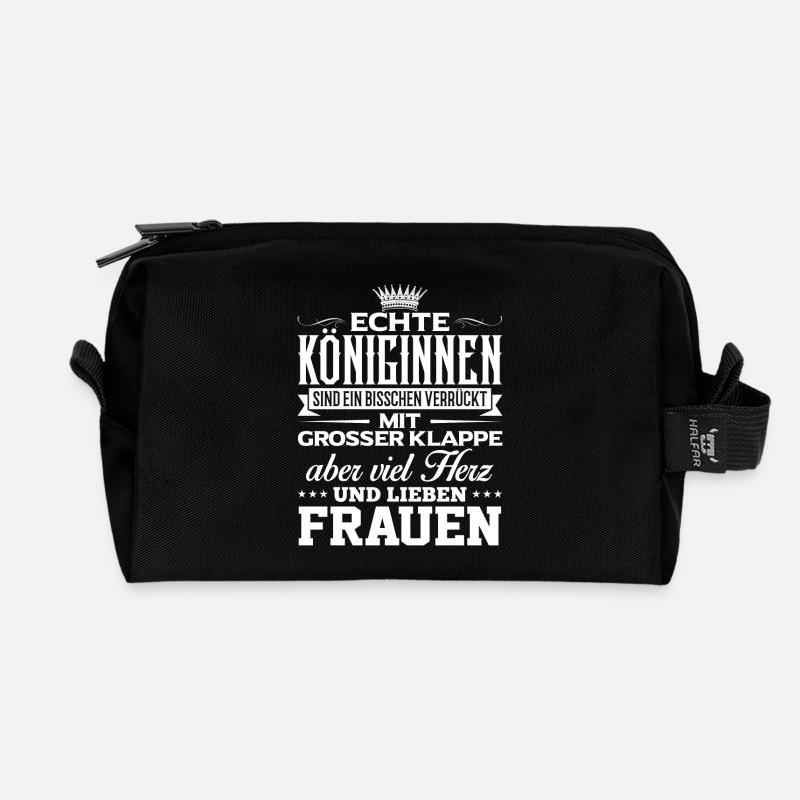 FRAUEN - liebe - Recycelte Kulturtasche - Schwarz
