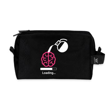 Coffee charging status - Recycled Toiletry Zip Bag - black - Front