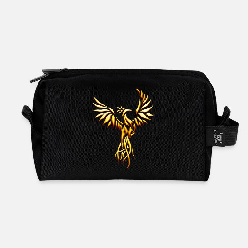 goldphoenix - Recycelte Kulturtasche - Schwarz