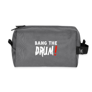 bang the drum (weiß) - Recycelte Kulturtasche - Anthrazit - Vorne