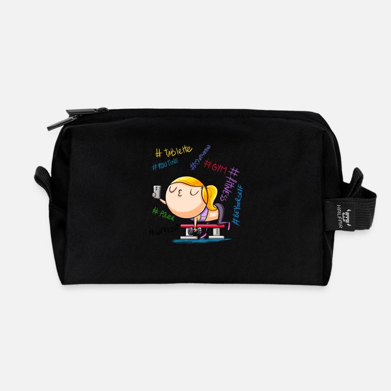 #MUSKULATION - Recycelte Kulturtasche - Schwarz