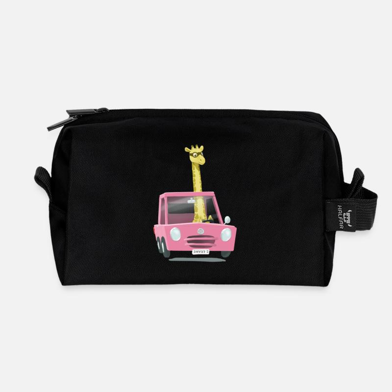 Giraffe car - Trousse de toilette en tissu recyclé - noir