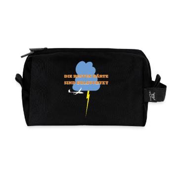 Bart Segelflieger Geschenk Thermik - Recycelte Kulturtasche - Schwarz - Vorne