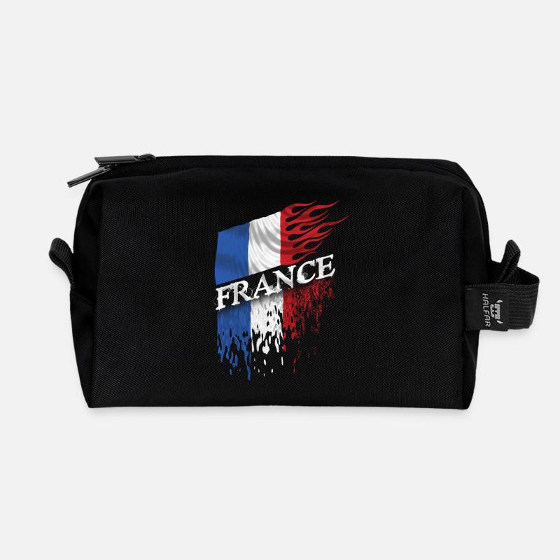 france drapeau - Trousse de toilette en tissu recyclé - noir