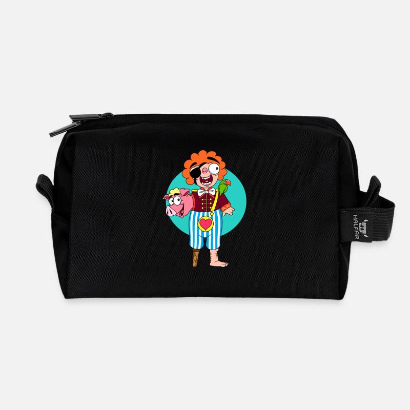 PigPirate - Recycelte Kulturtasche - Schwarz