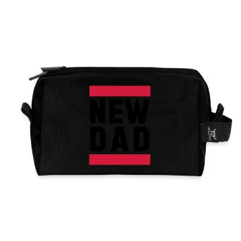 NEW DAD Funny Pregnancy Design - Recycled Toiletry Zip Bag - black - Front