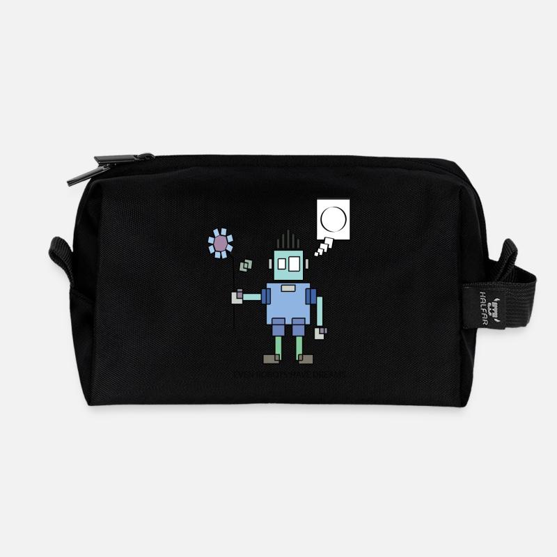robots - Trousse de toilette en tissu recyclé - noir