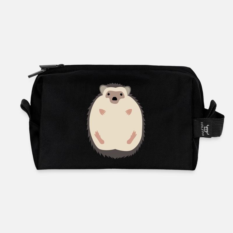 Igel - Recycelte Kulturtasche - Schwarz