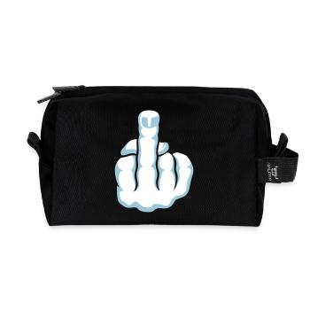 Stinkefinger Handzeichen (Fuck Off / Fuck You) - Recycelte Kulturtasche - Schwarz - Vorne