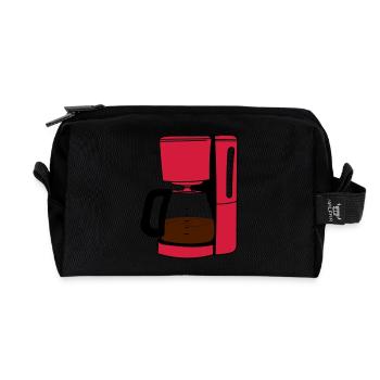 coffee maker - Recycled Toiletry Zip Bag - black - Front
