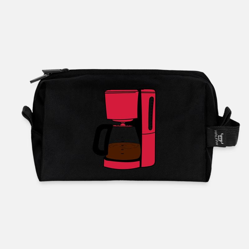 Kaffeemaschine - Recycelte Kulturtasche - Schwarz