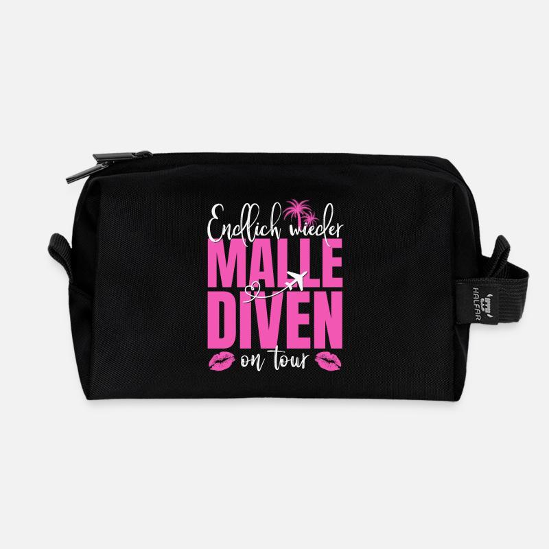 Mallorca Spruch Endlich Wieder Malle Diven On Tour - Recycelte Kulturtasche - Schwarz