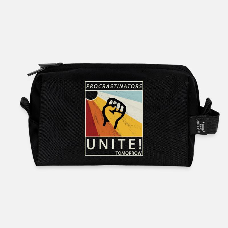 Procrastinators Unite Tomorrow Faul sein Geschenk - Recycelte Kulturtasche - Schwarz